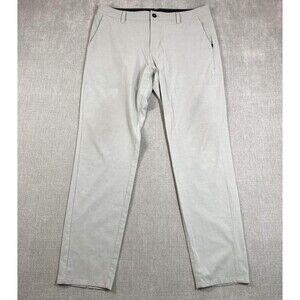 Vuori Pants Mens 36x32 (Tag 34) Gray Stretch Chino Straight Zip Pocket V431